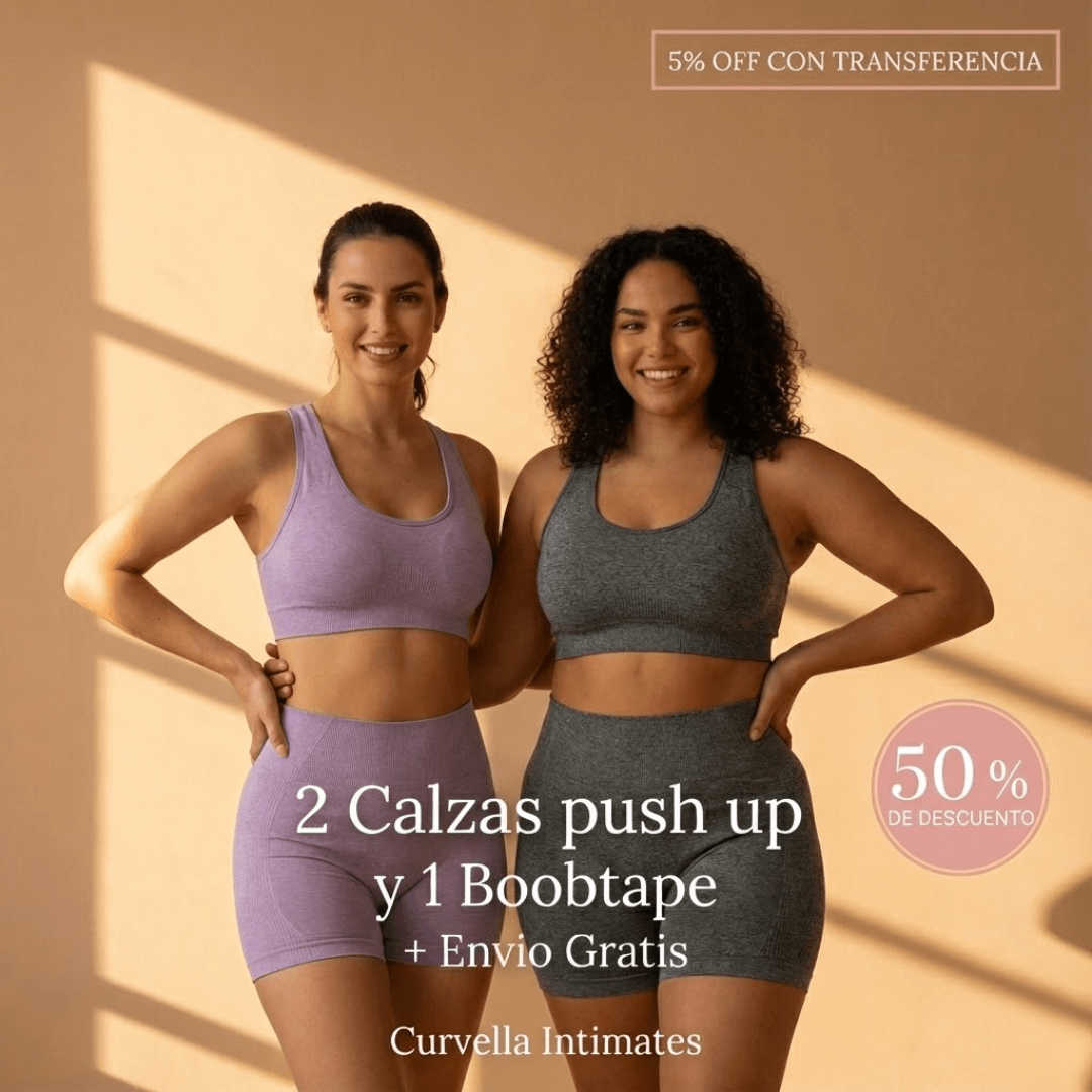 3x1 + 🚚Gratis | 2 Calzas Push-Up Curvella™ + Boob Tape ¡DE REGALO!