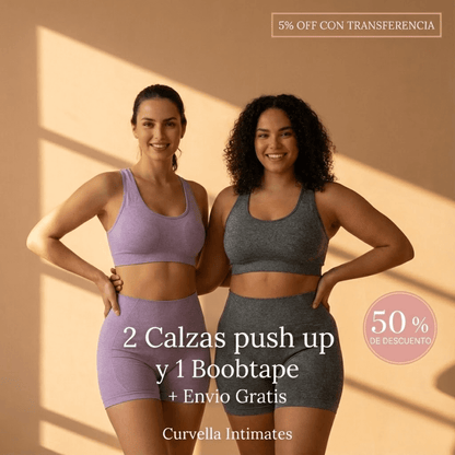 3x1 + 🚚Gratis | 2 Calzas Push-Up Curvella™ + Boob Tape ¡DE REGALO!