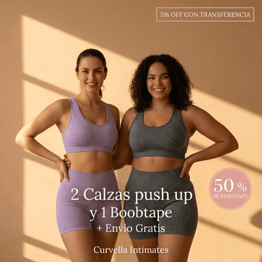 3x1 + 🚚Gratis | 2 Calzas Push-Up Curvella™ + Boob Tape ¡DE REGALO!